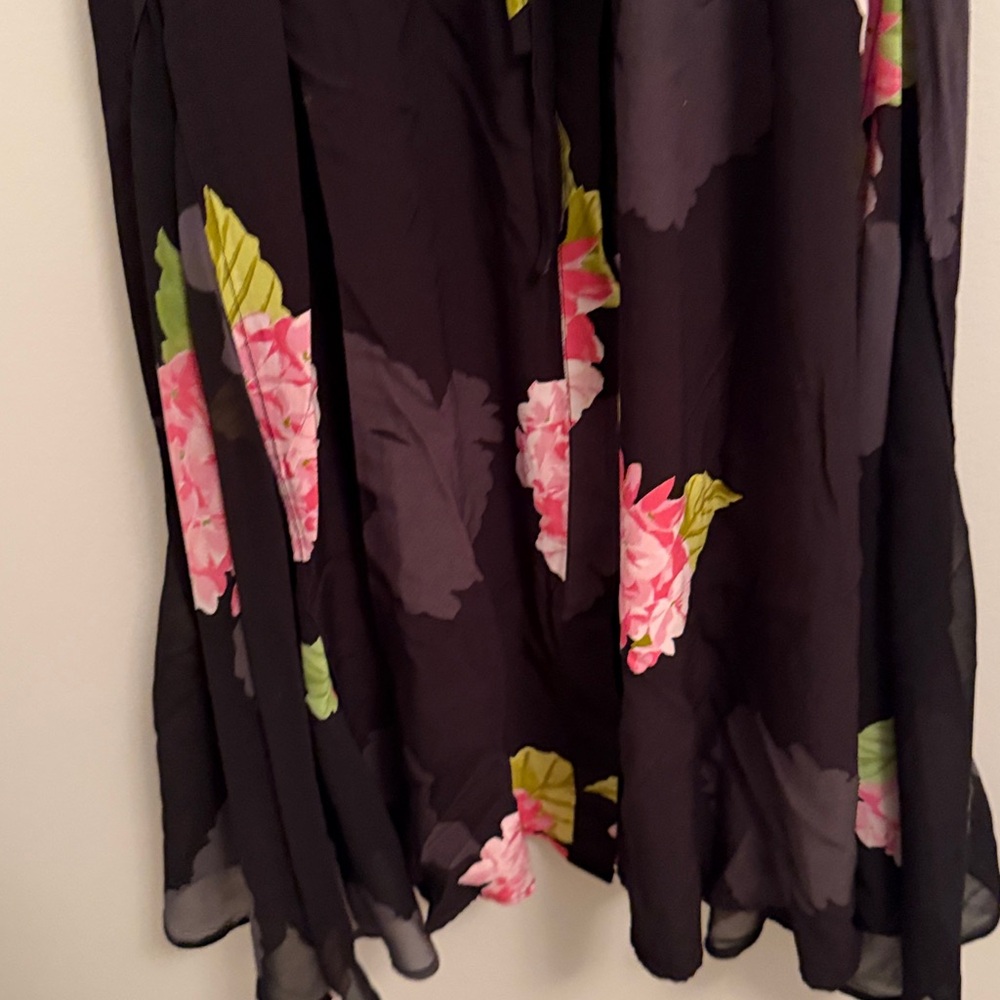 French Connection Black and Pink Floral Long Sleeve Dress - Picture 4 of 5